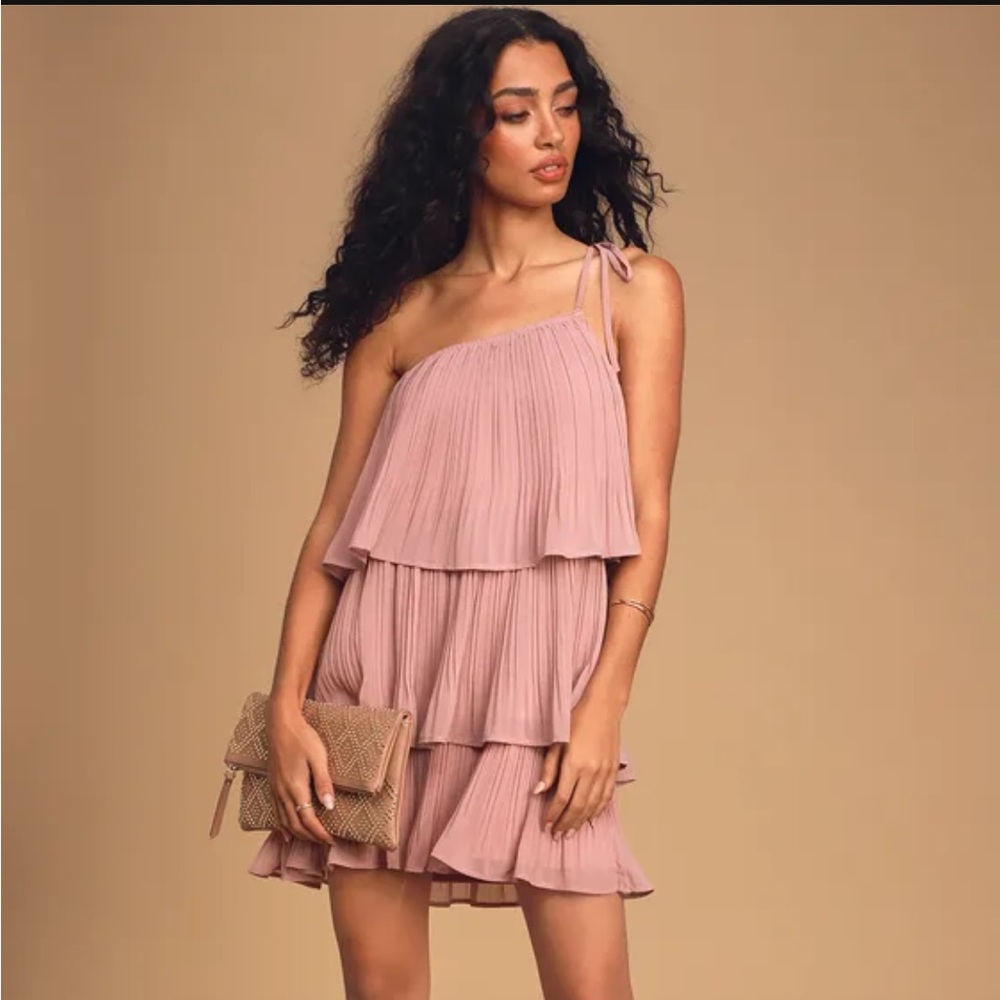 Lulu's Blush Pink Tiered Mini Dress